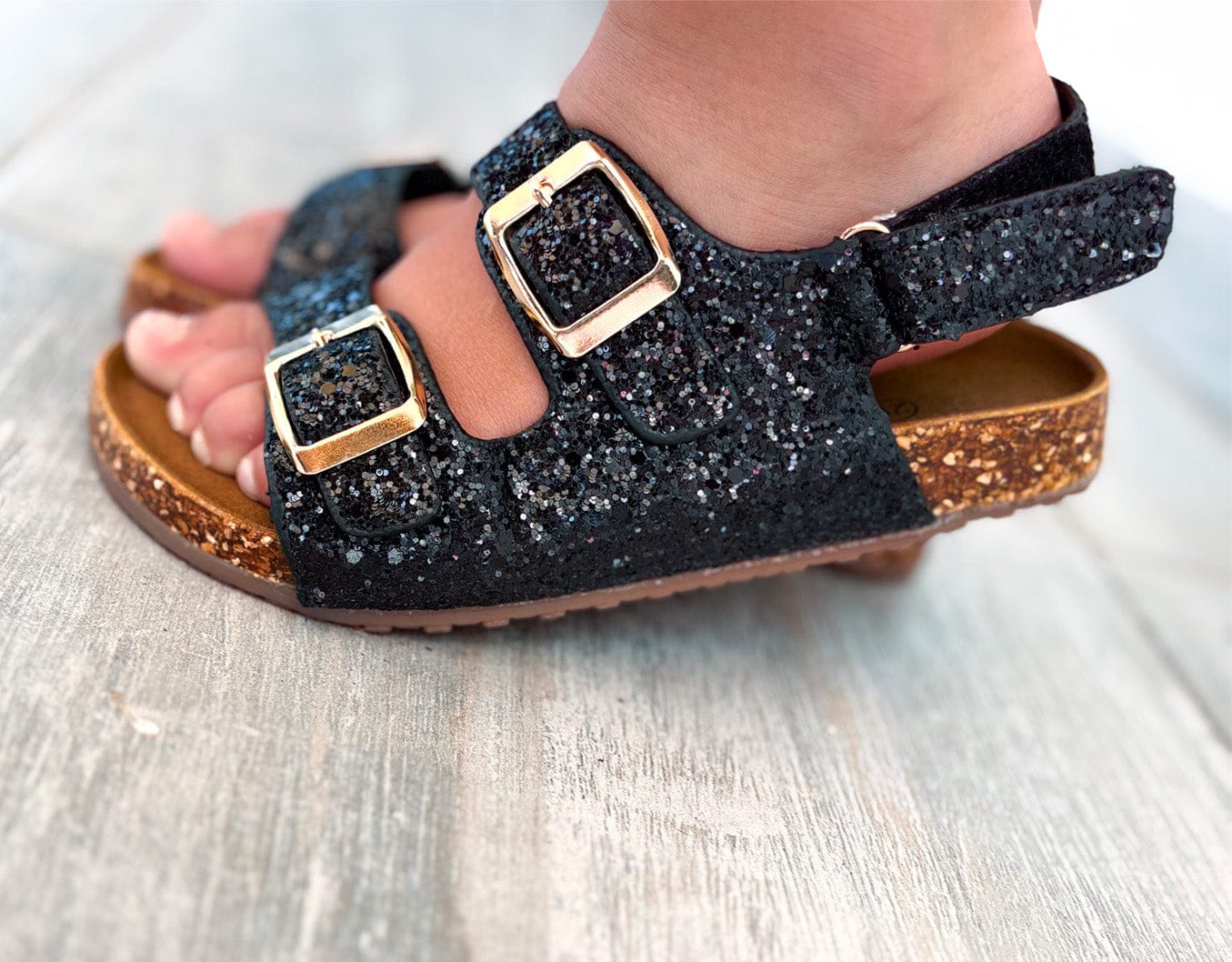 Sandale noires pailleté enfant