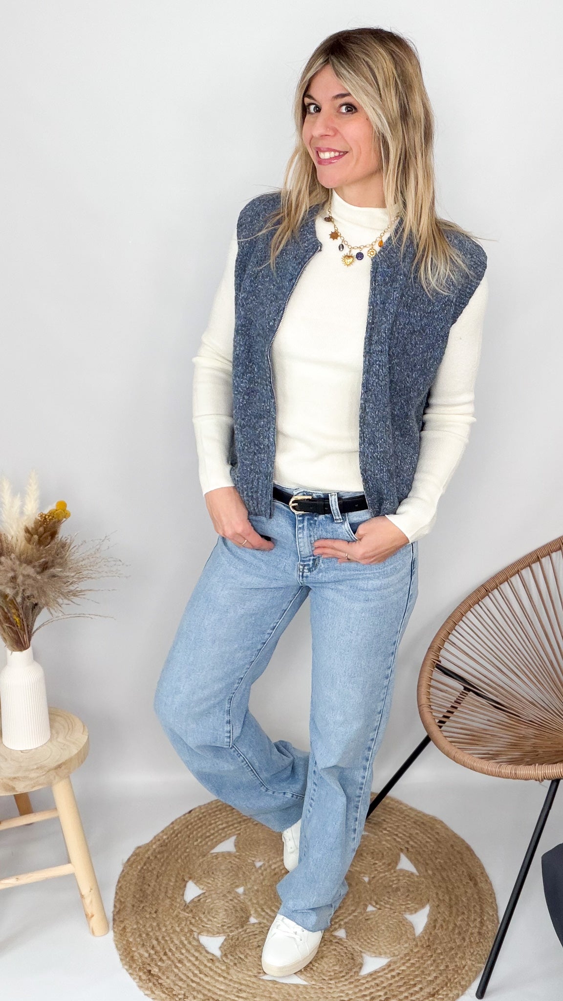 Jean Wide leg bleu clair femme