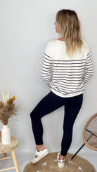 Pull Fin Marinière Femme Love 