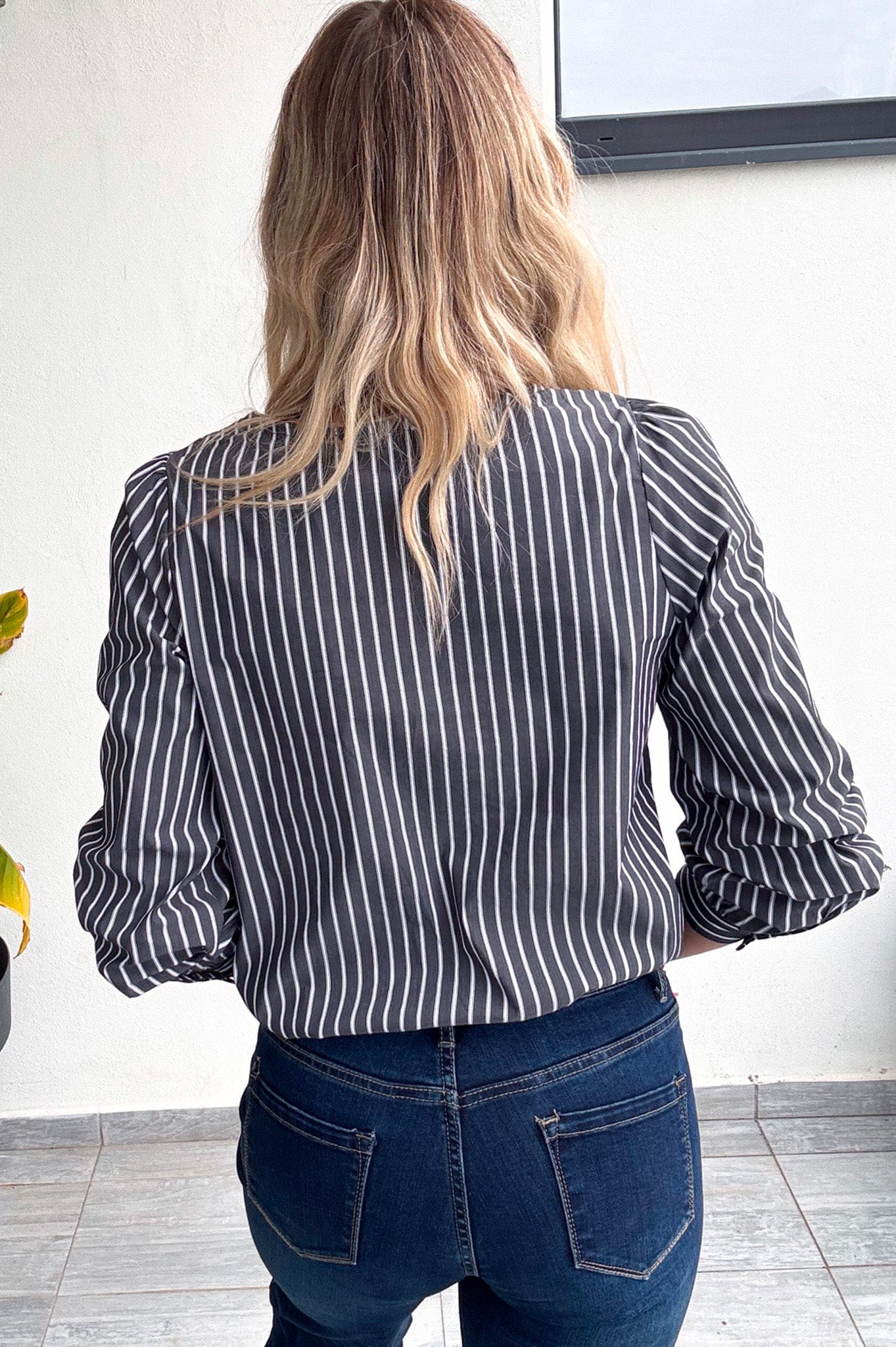 blouse rayée grise femme 