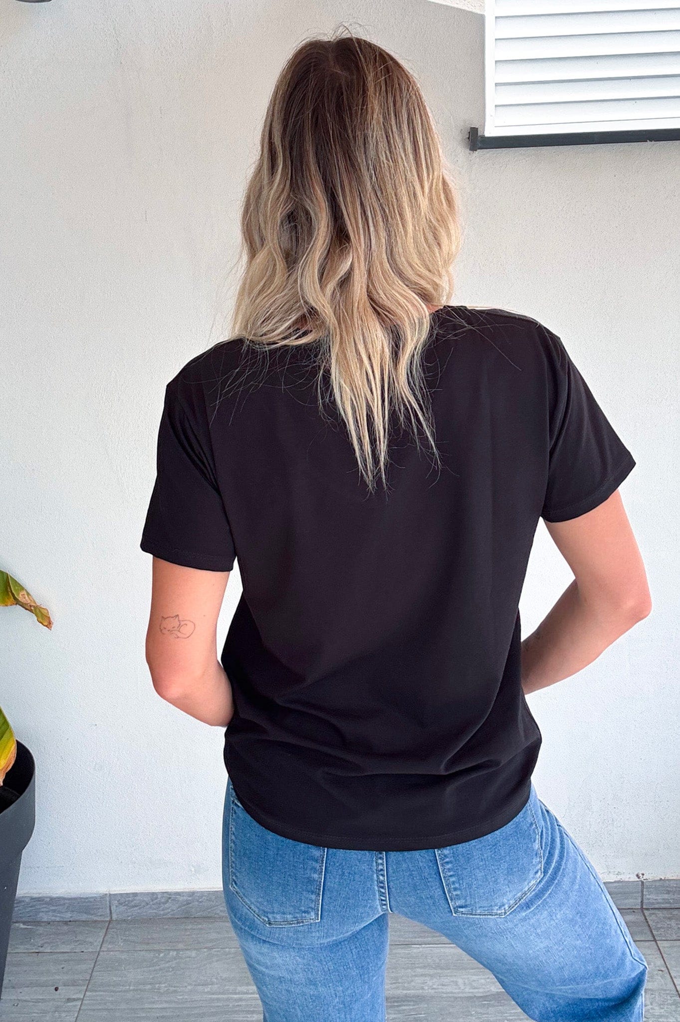 T-shirt noir, floqué "Bichette"