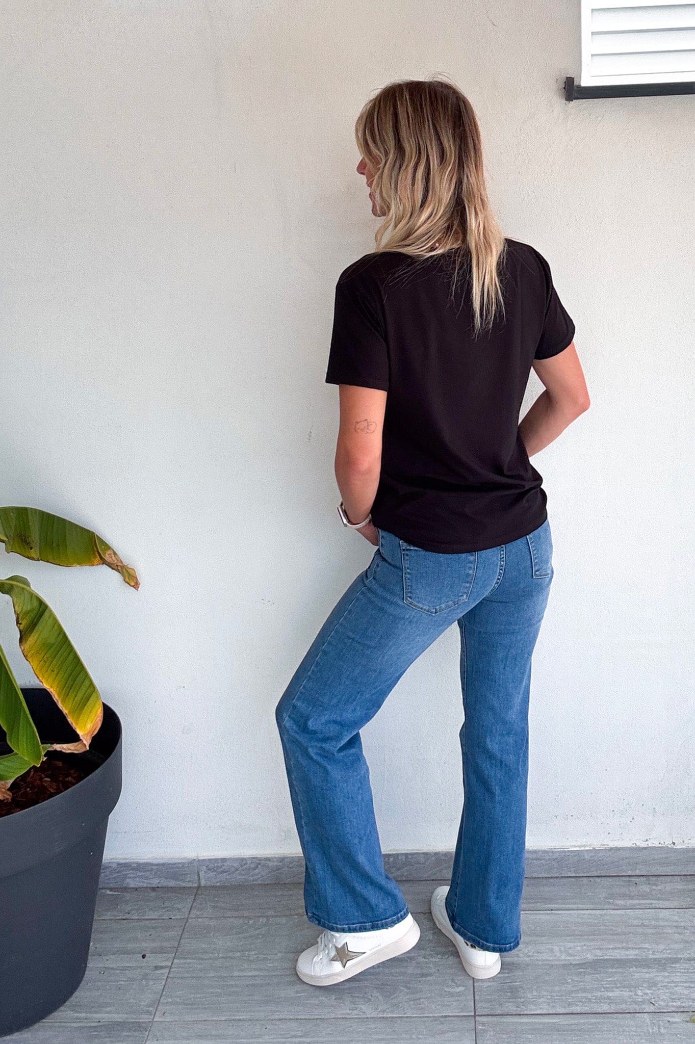 T-shirt noir, floqué "Bichette"