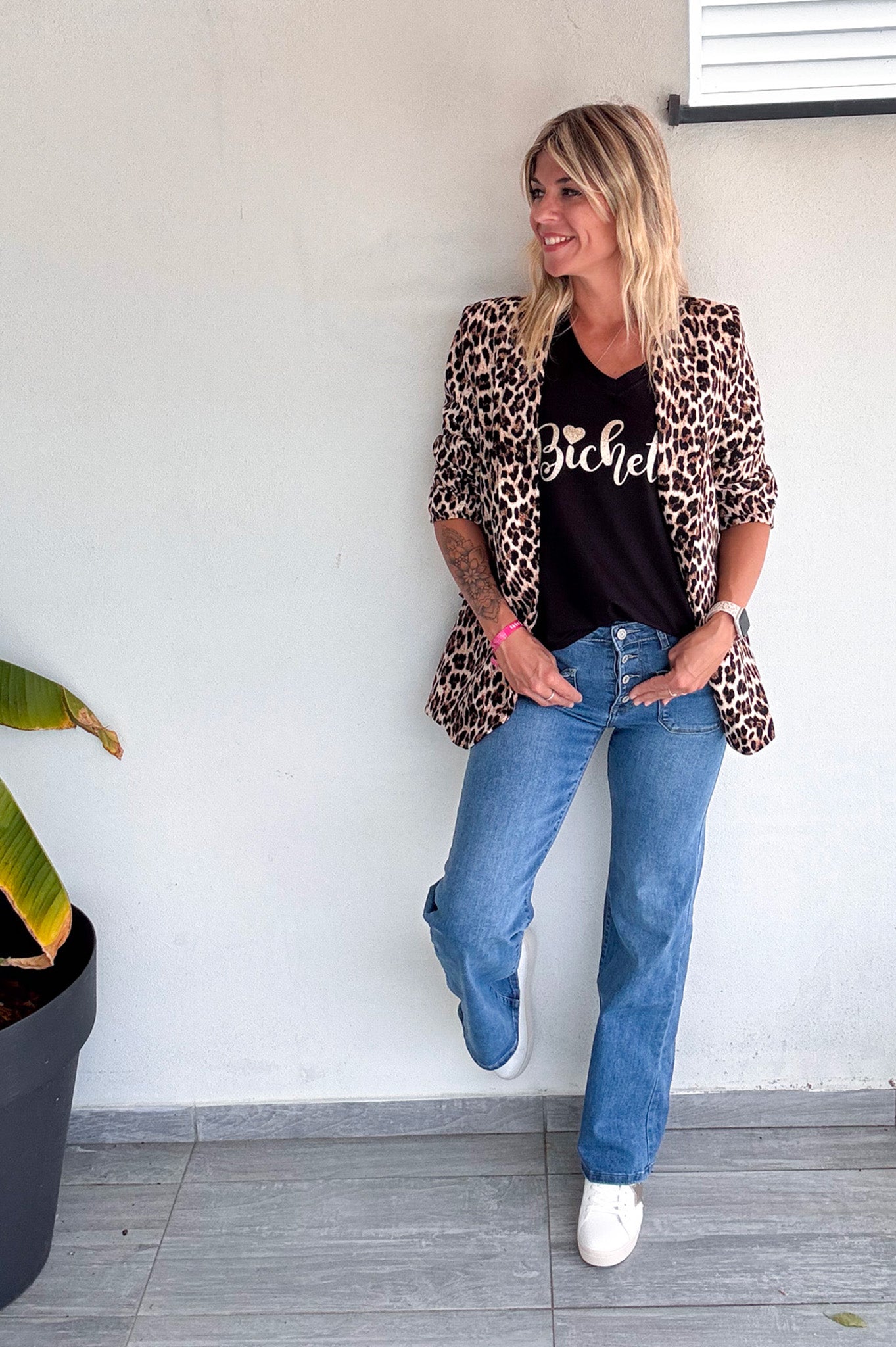 Blazer imprimé léopard
