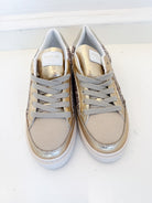 Baskets Basses Léopard et Dorées