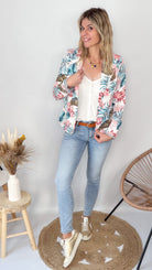 Blazer fleuri tropical Femme