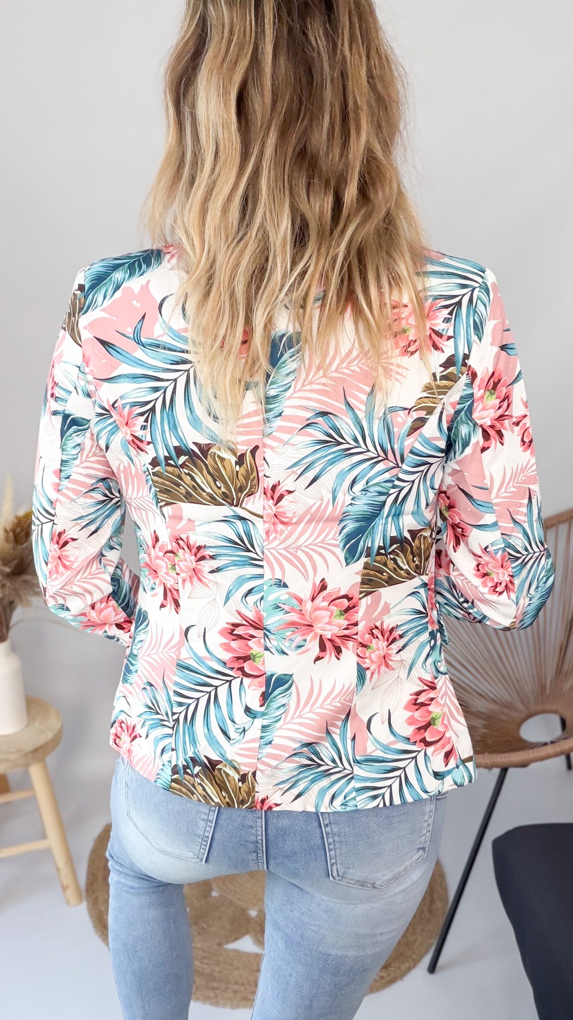 Blazer fleuri tropical Femme