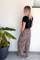 Pantalon large fluide léopard femme 