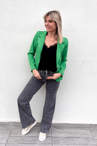 Blazer unis vert femme