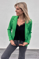 Blazer unis vert la boutique de lydie