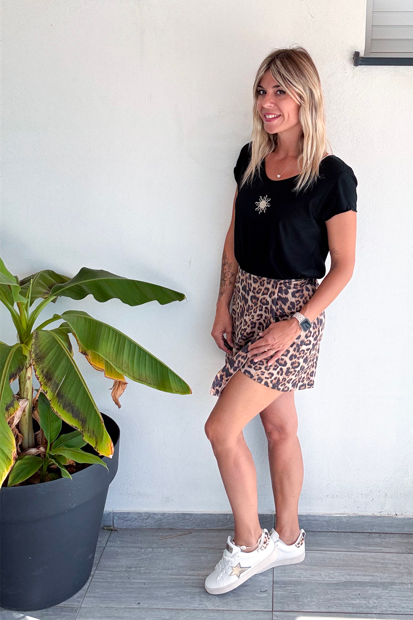 Jupe short léopard