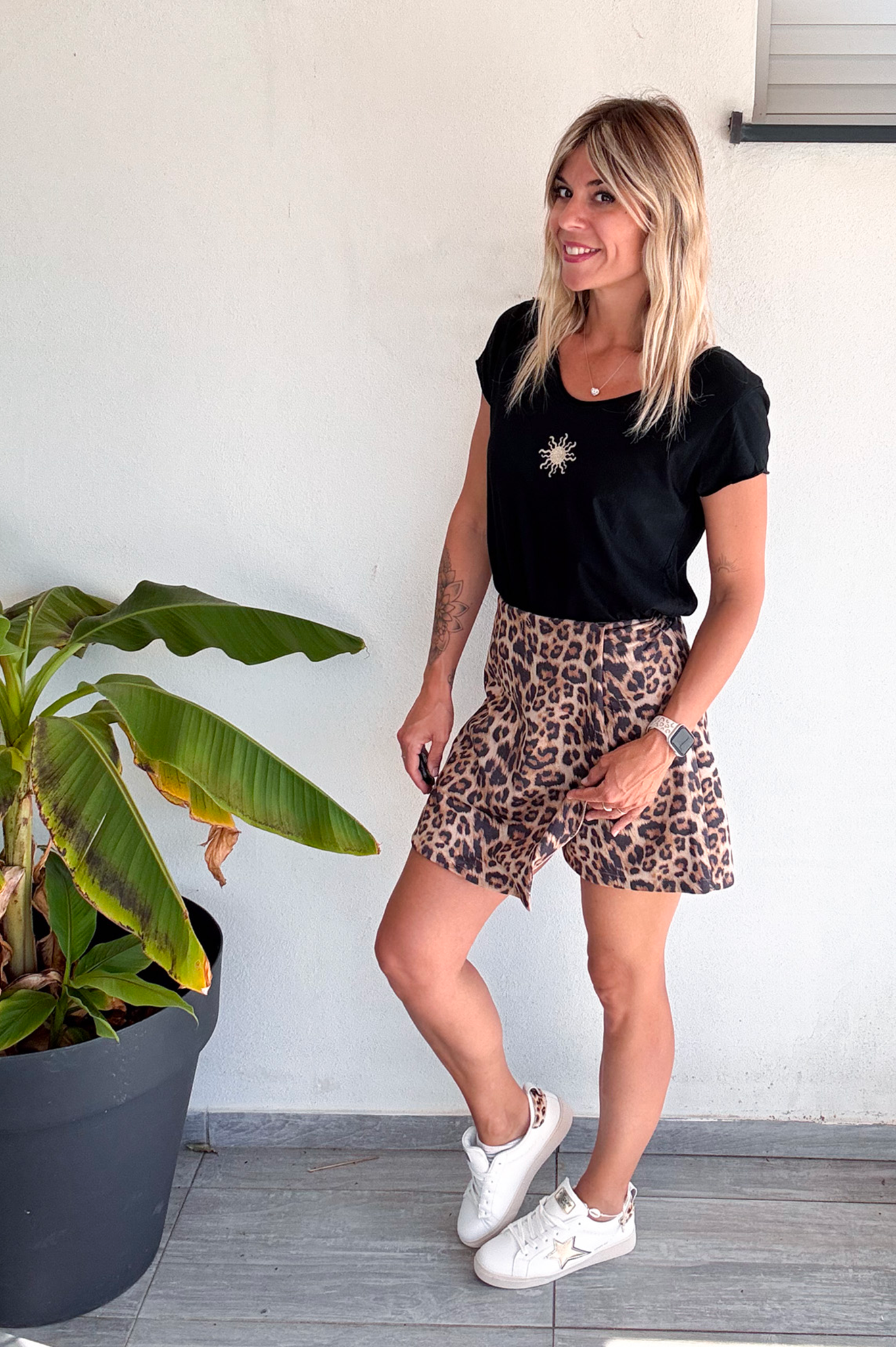 Jupe short léopard