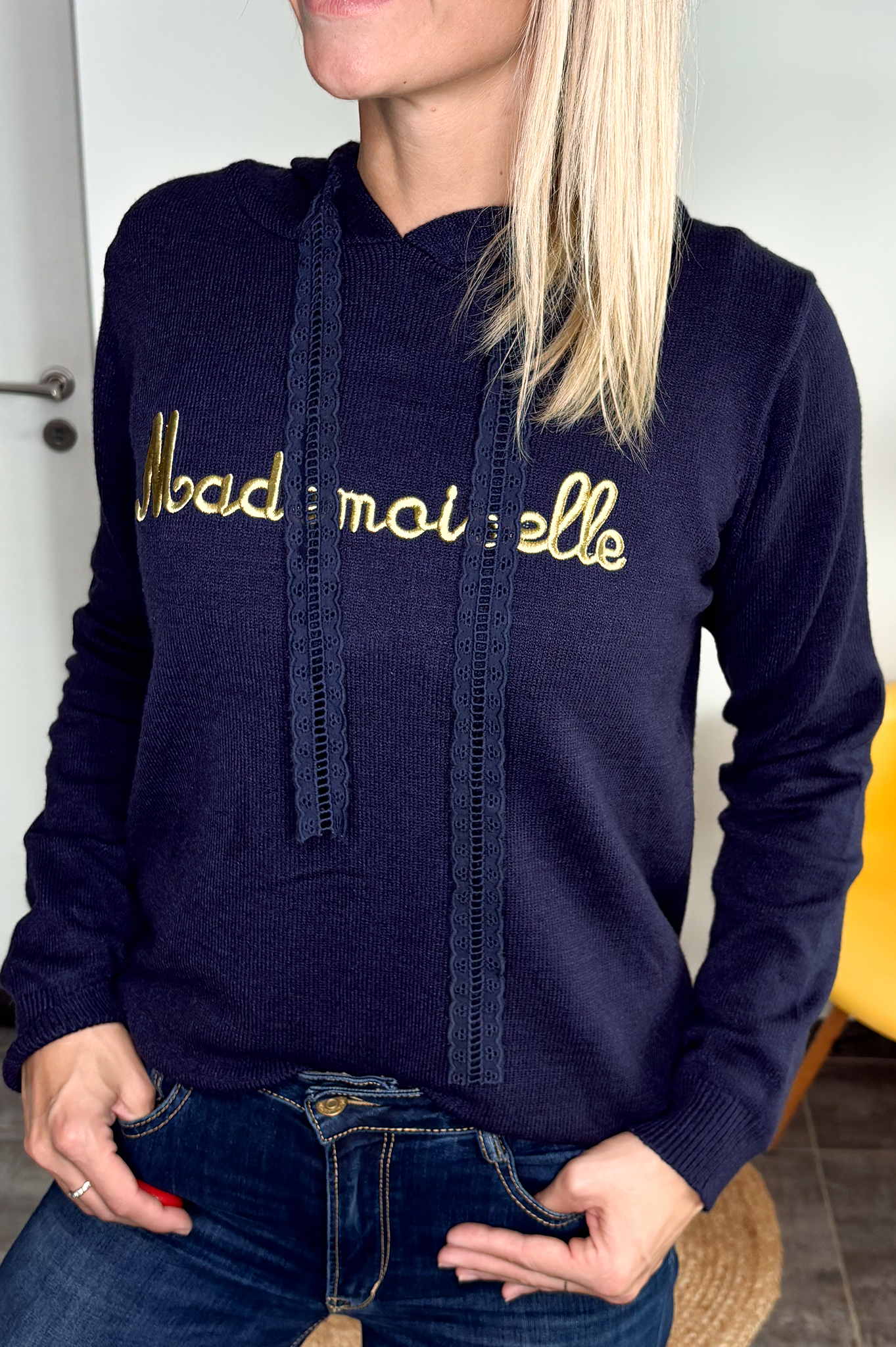 Sweat bleu marine mademoiselle 