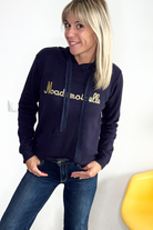 Sweat bleu marine mademoiselle la boutique de lydie