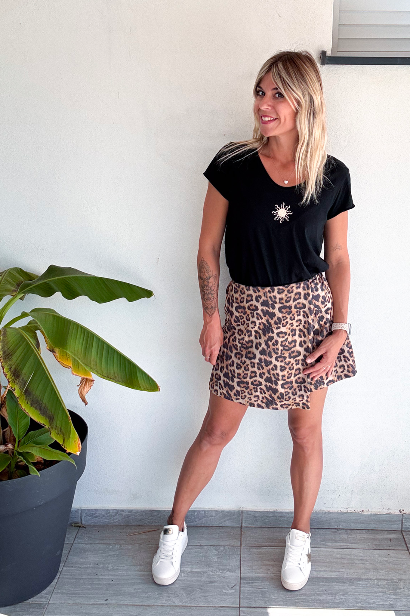 Jupe short léopard