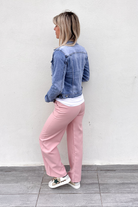 Pantalon fluide Wide leg rose 