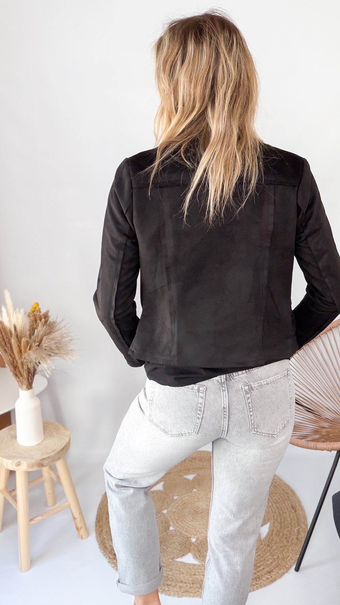 Jean Mom Fit Gris Clair femme