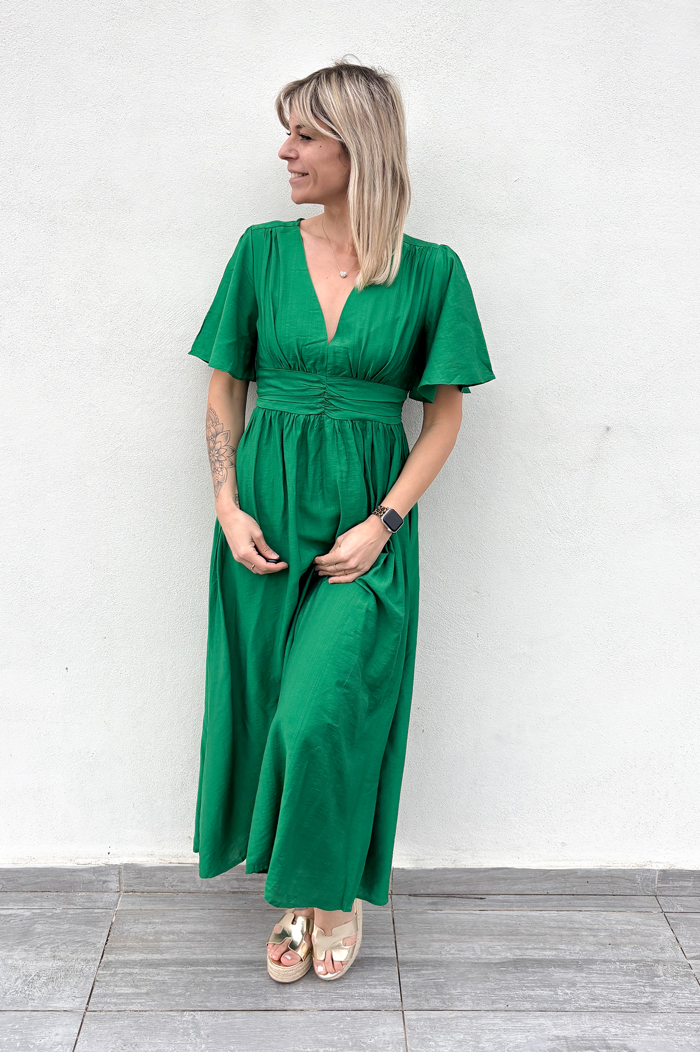 Robe longue verte