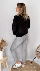 Jean Mom Fit Gris Clair femme