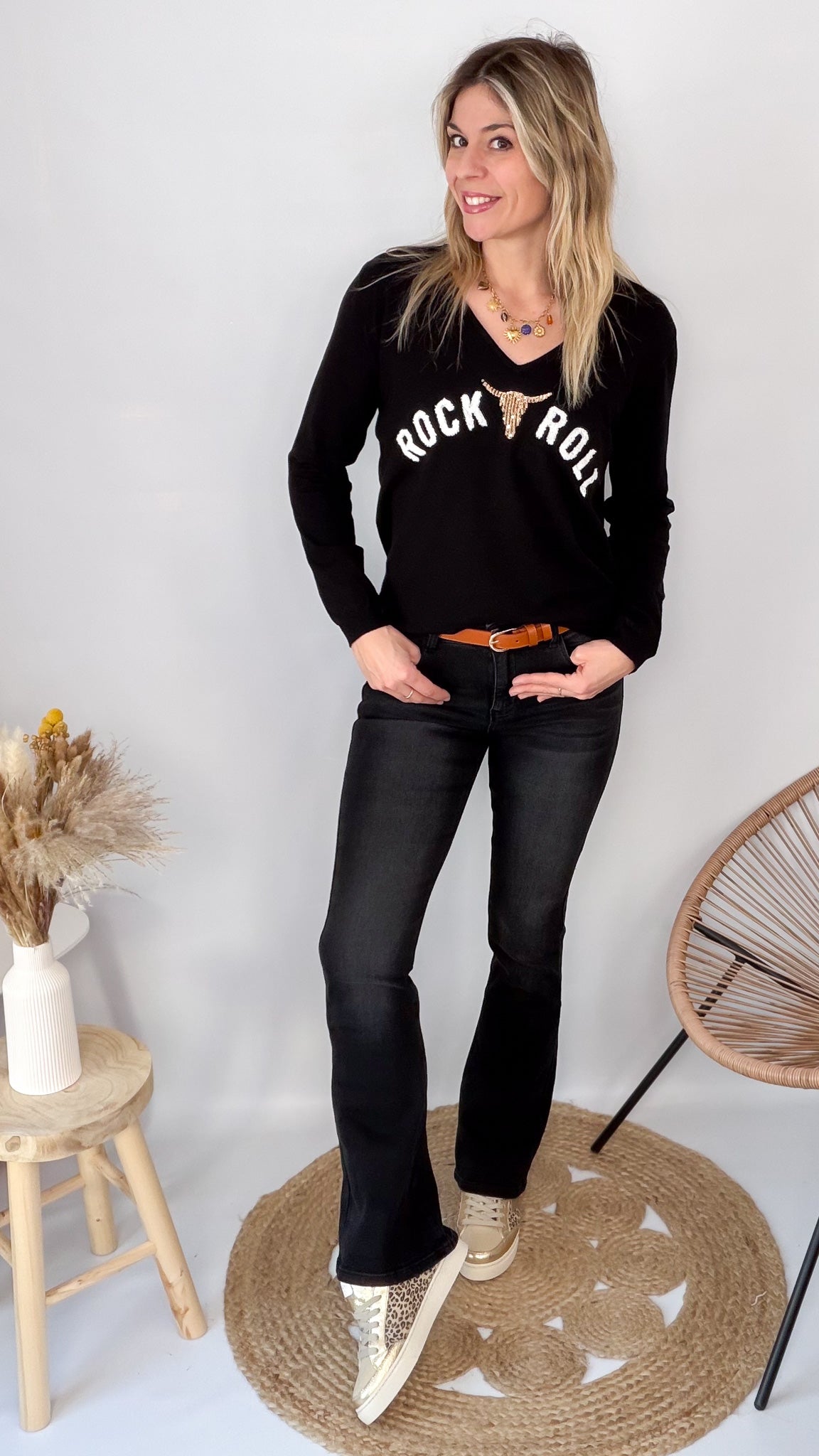 Jean Flare Noir femme