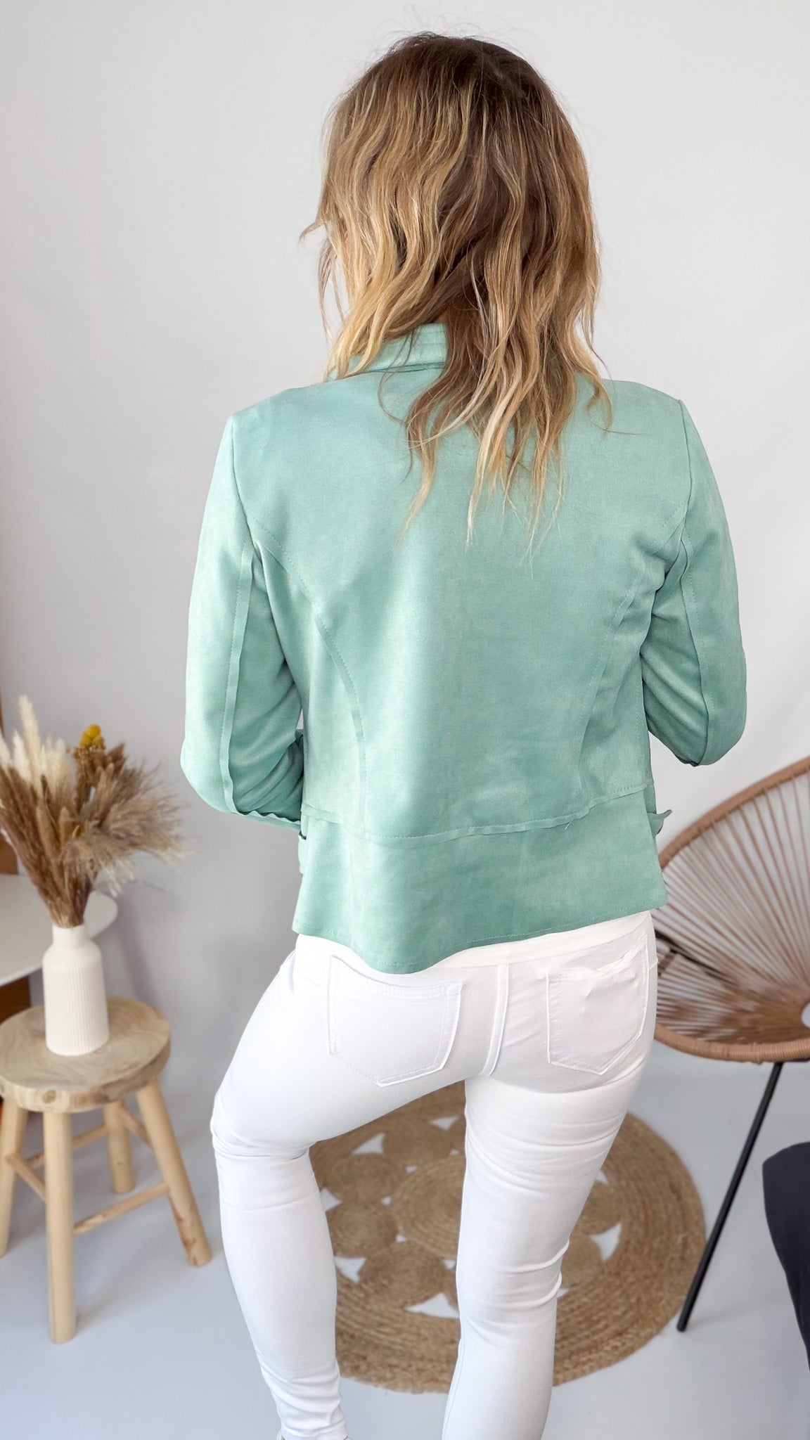 Perfecto en Suédine – Vert d’Eau