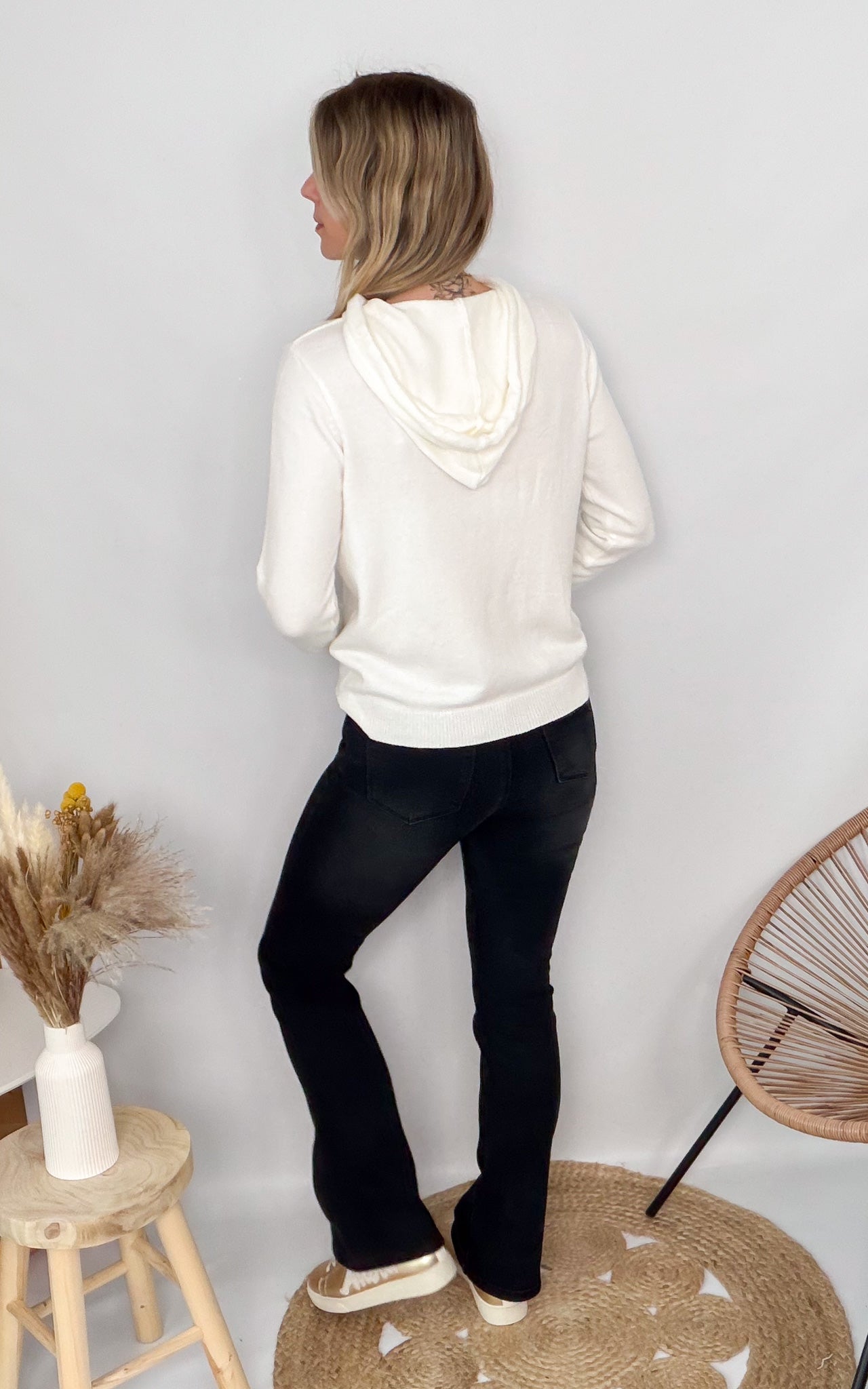 sweat ecru vert d'eau rock femme