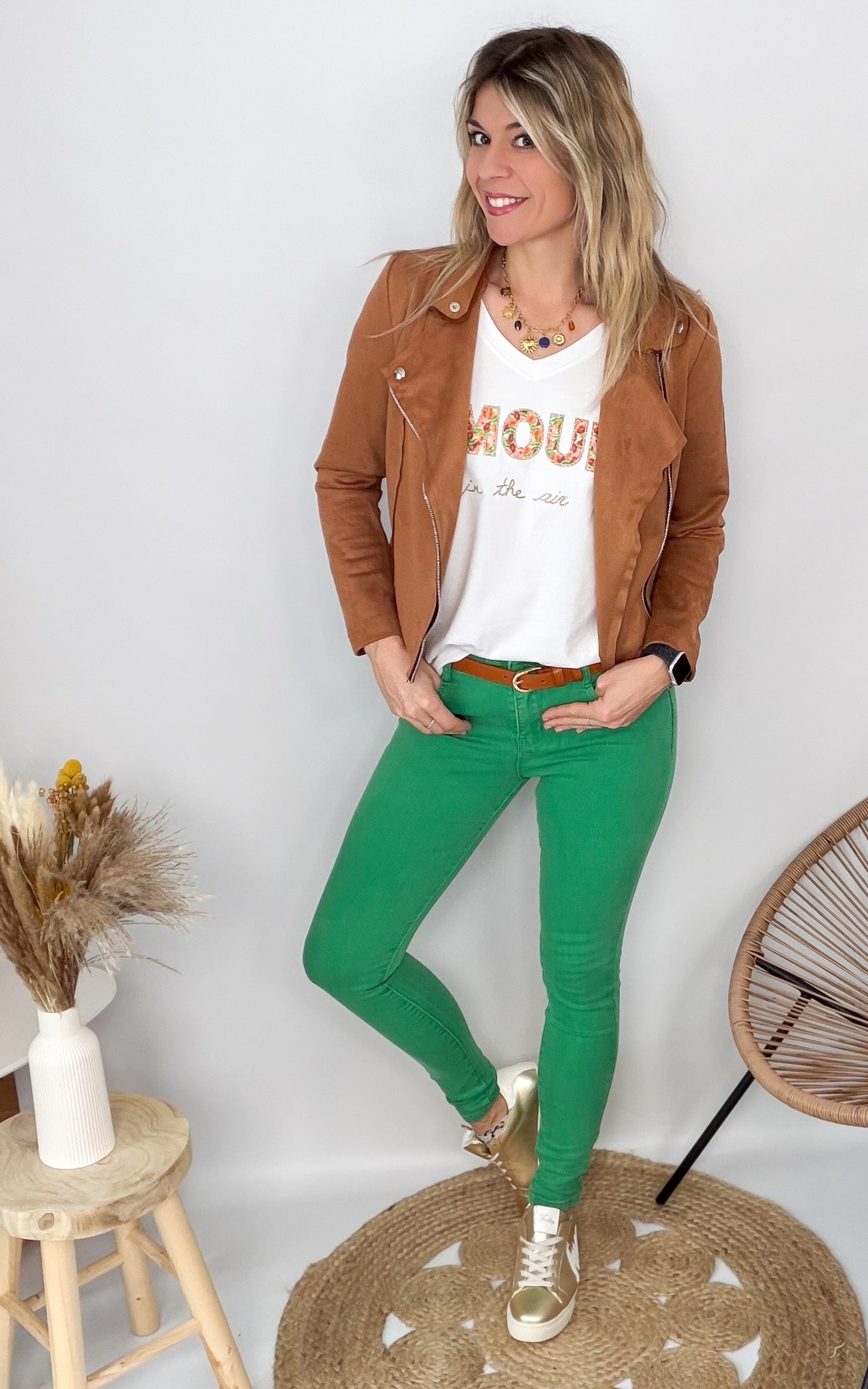 T-shirt blanc Amour Fleuri