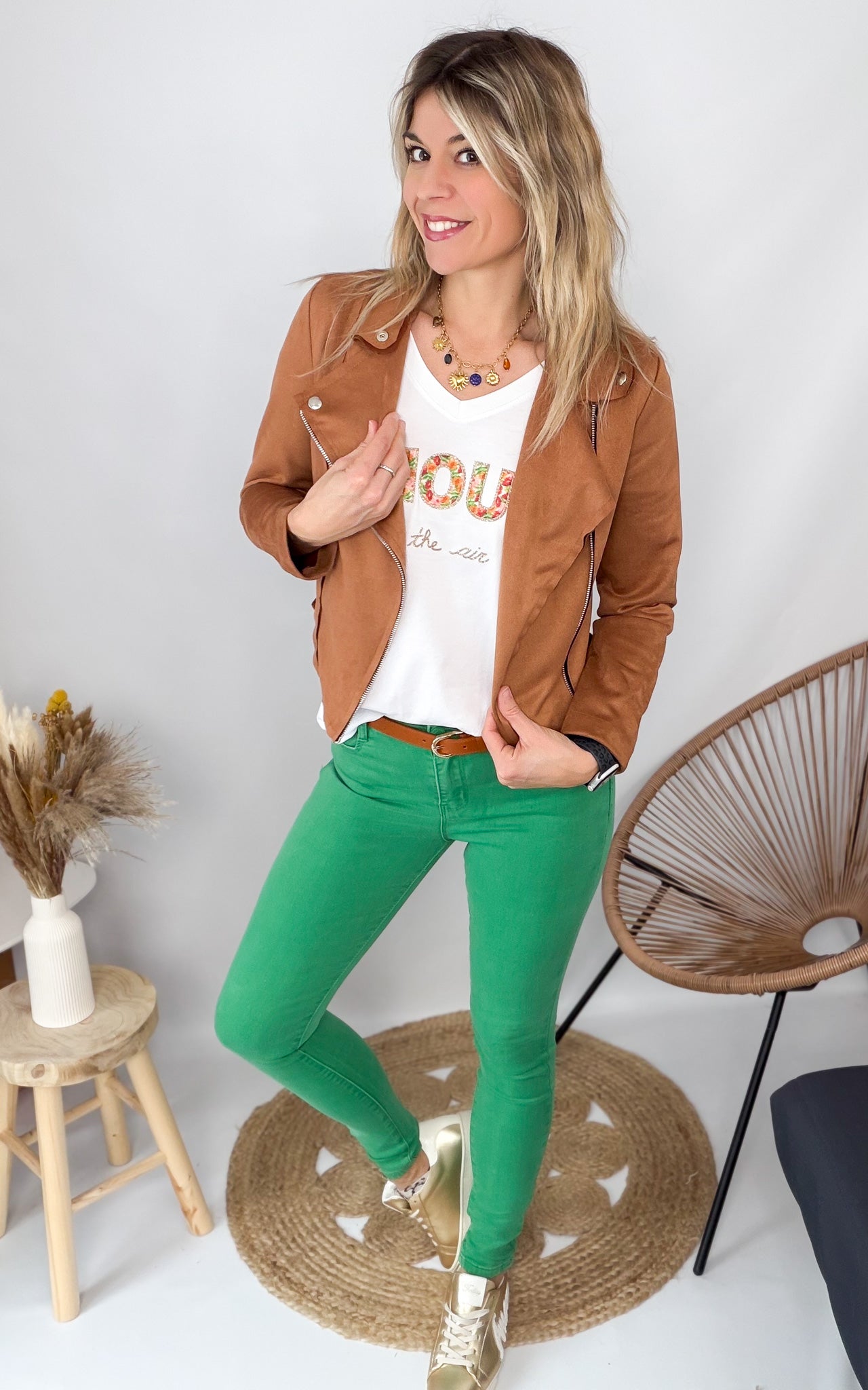 Jean Skinny Vert femme