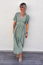 Robe longue vert d'eau