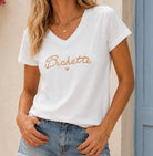 T-shirt blanc brodé doré Bichette