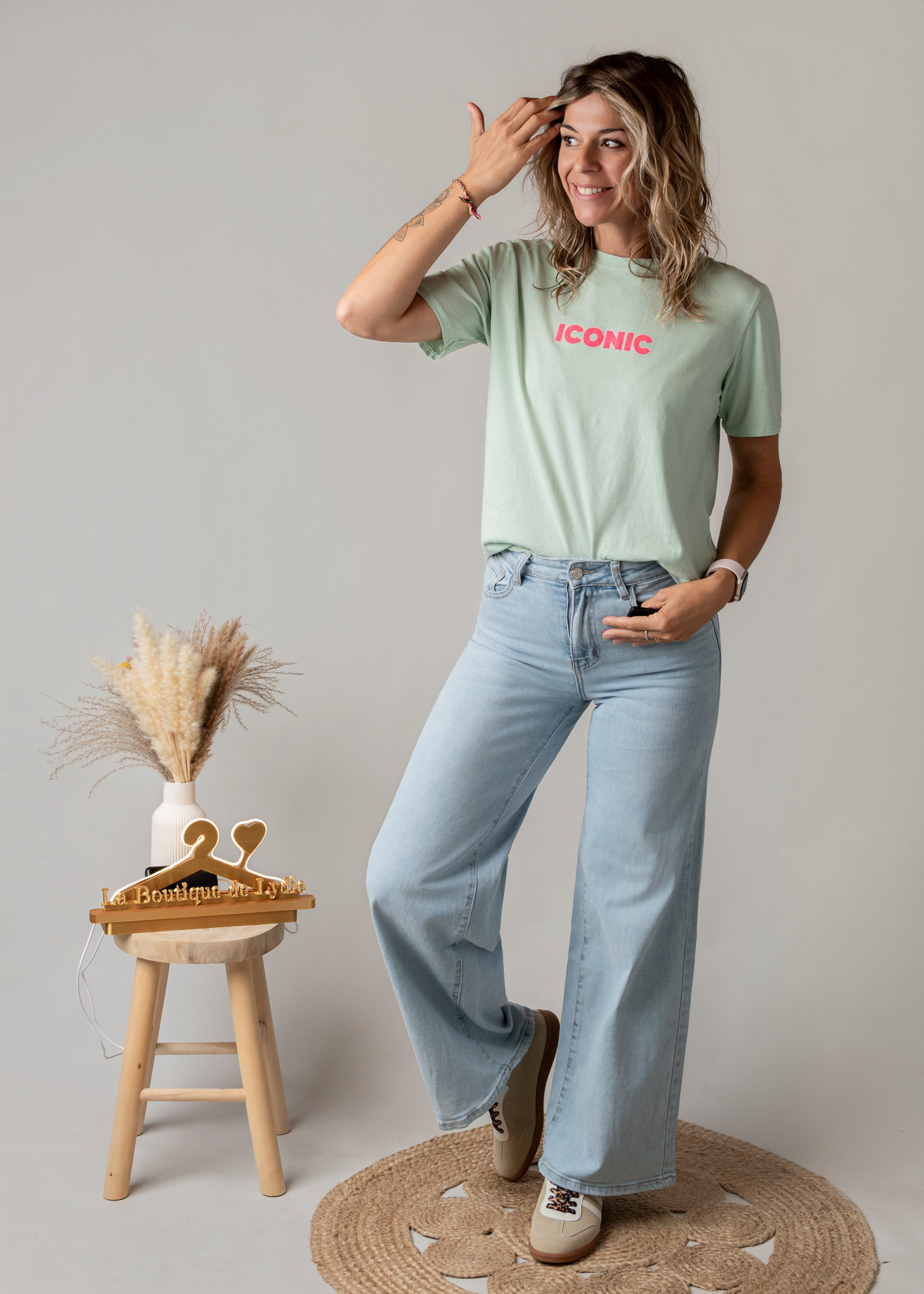 T-shirt vert d'eau Iconic 