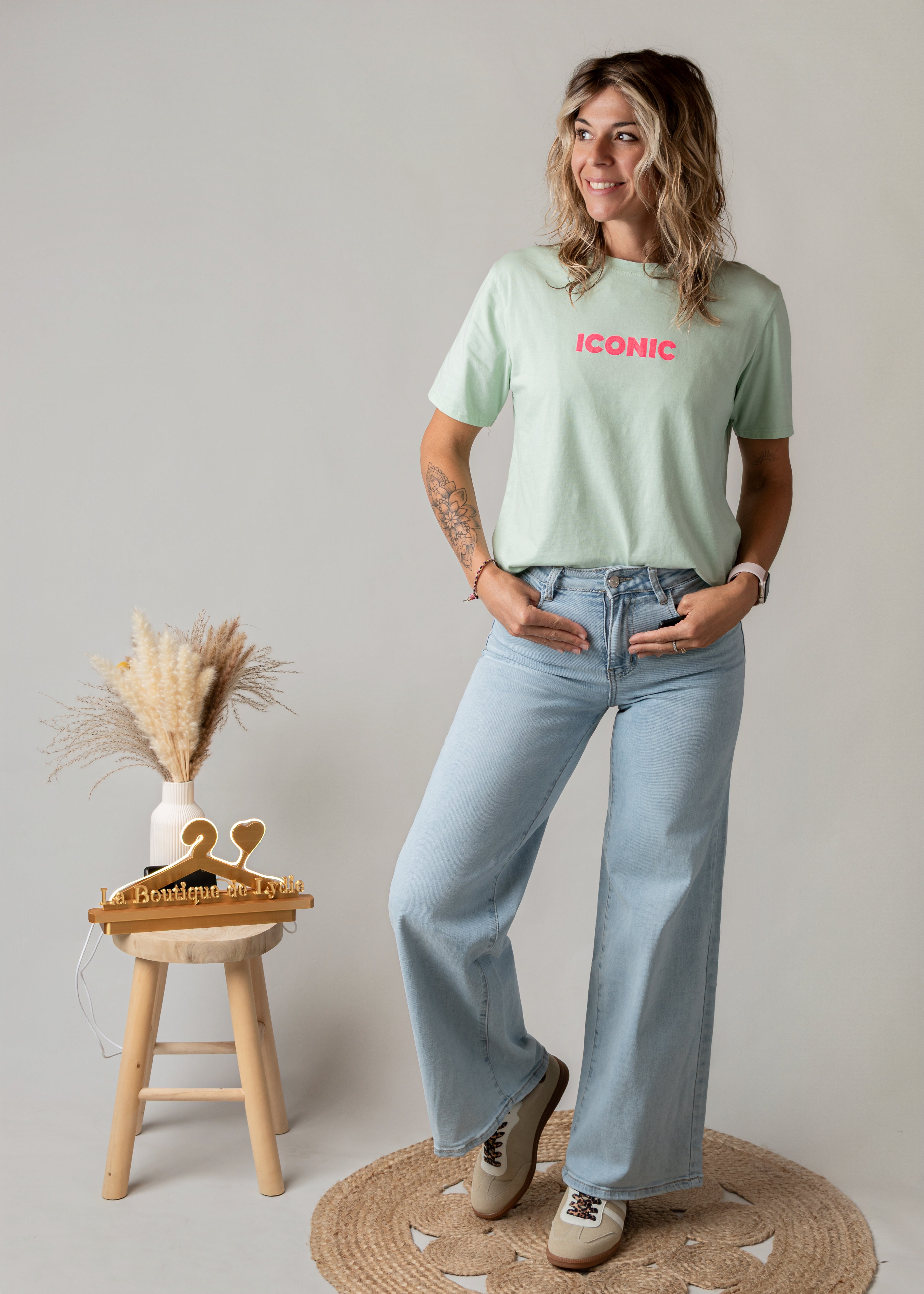 T-shirt vert d'eau Iconic 