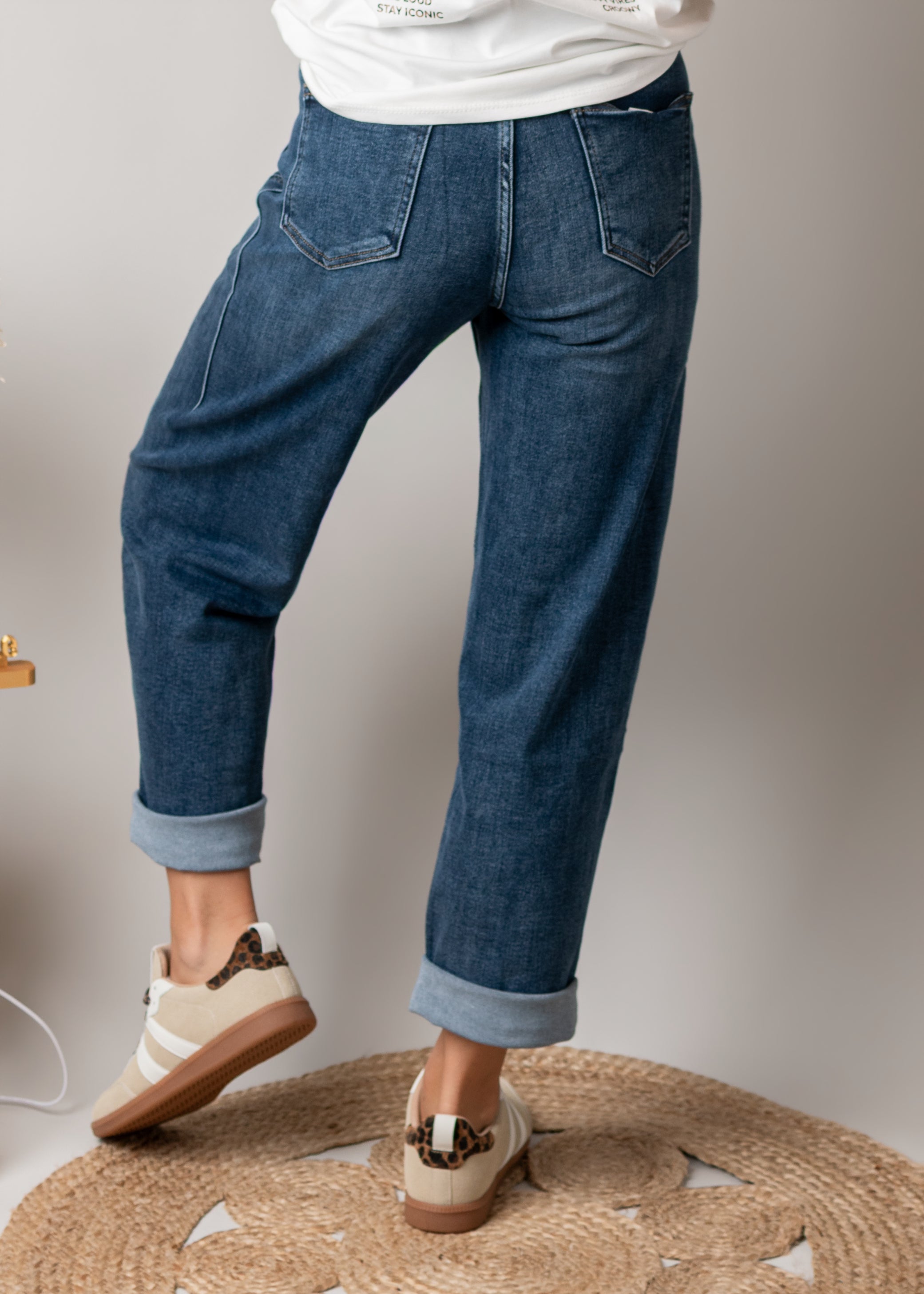 Jean barrel fit bleu médium délavé 