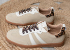 Baskets– Suédine Beige & Touches Léopard