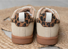 Baskets– Suédine Beige & Touches Léopard