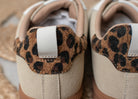 Baskets– Suédine Beige & Touches Léopard