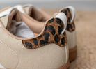 Baskets– Suédine Beige & Touches Léopard