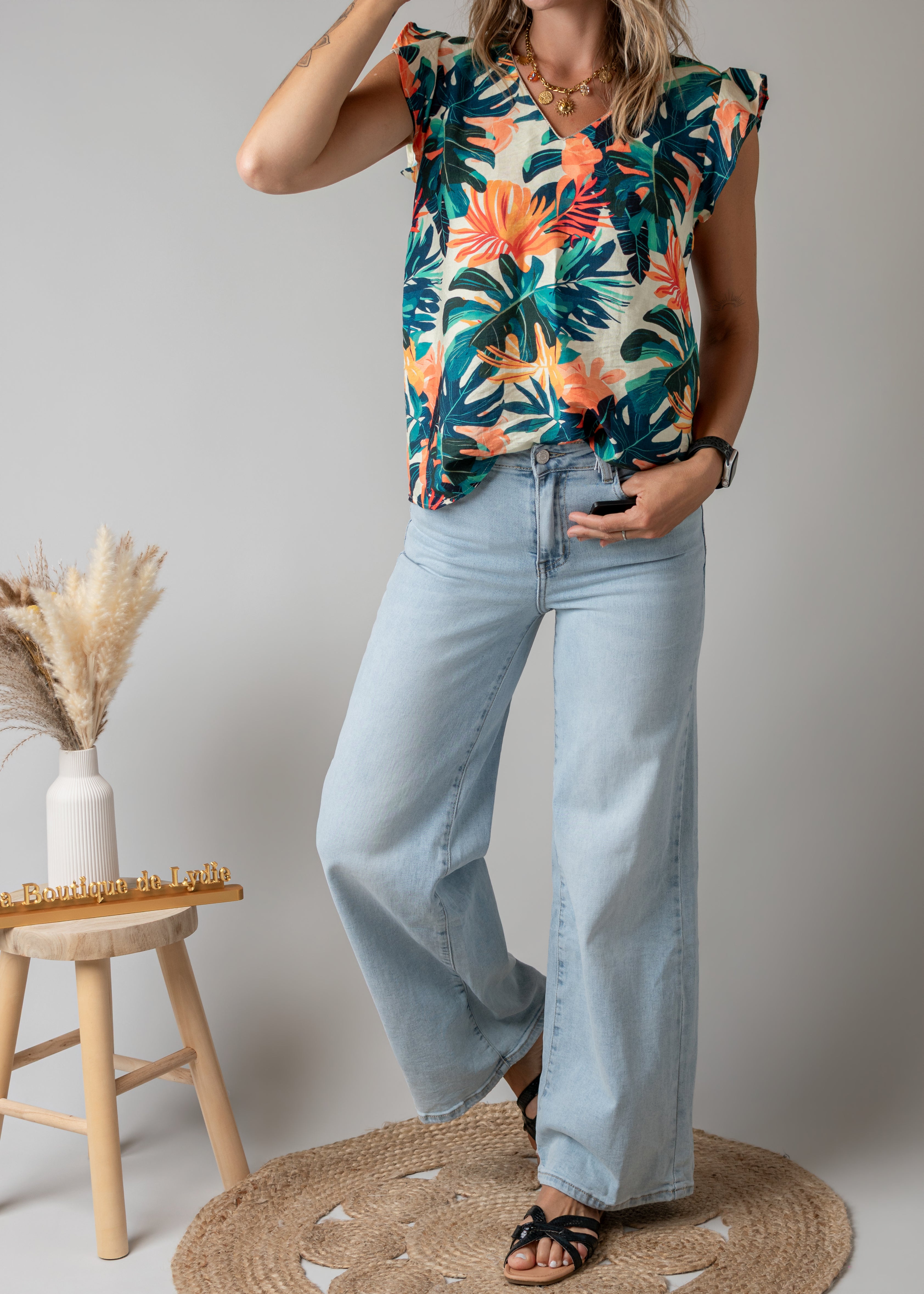 Blouse Tropicale – Imprimé Exotique 