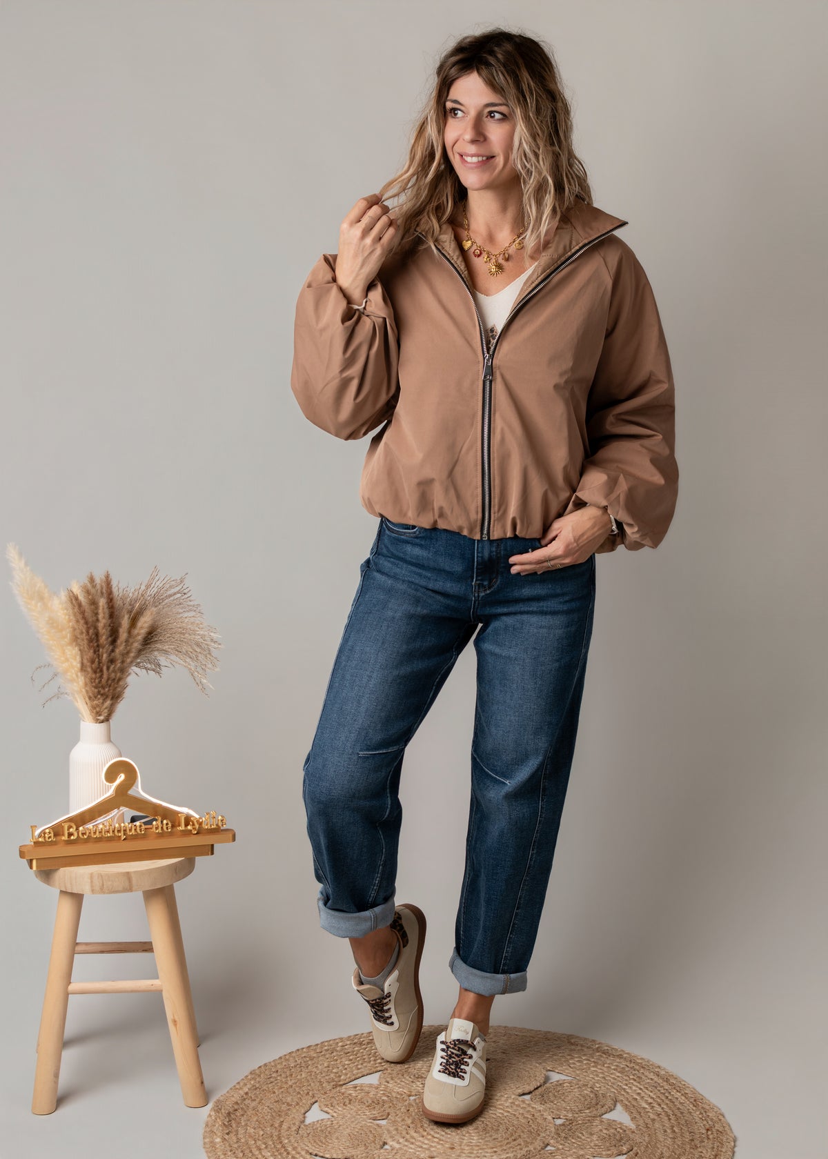 Blouson bombers court oversize Camel