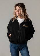 Bombers velours côtelé noir la Boutique de Lydie