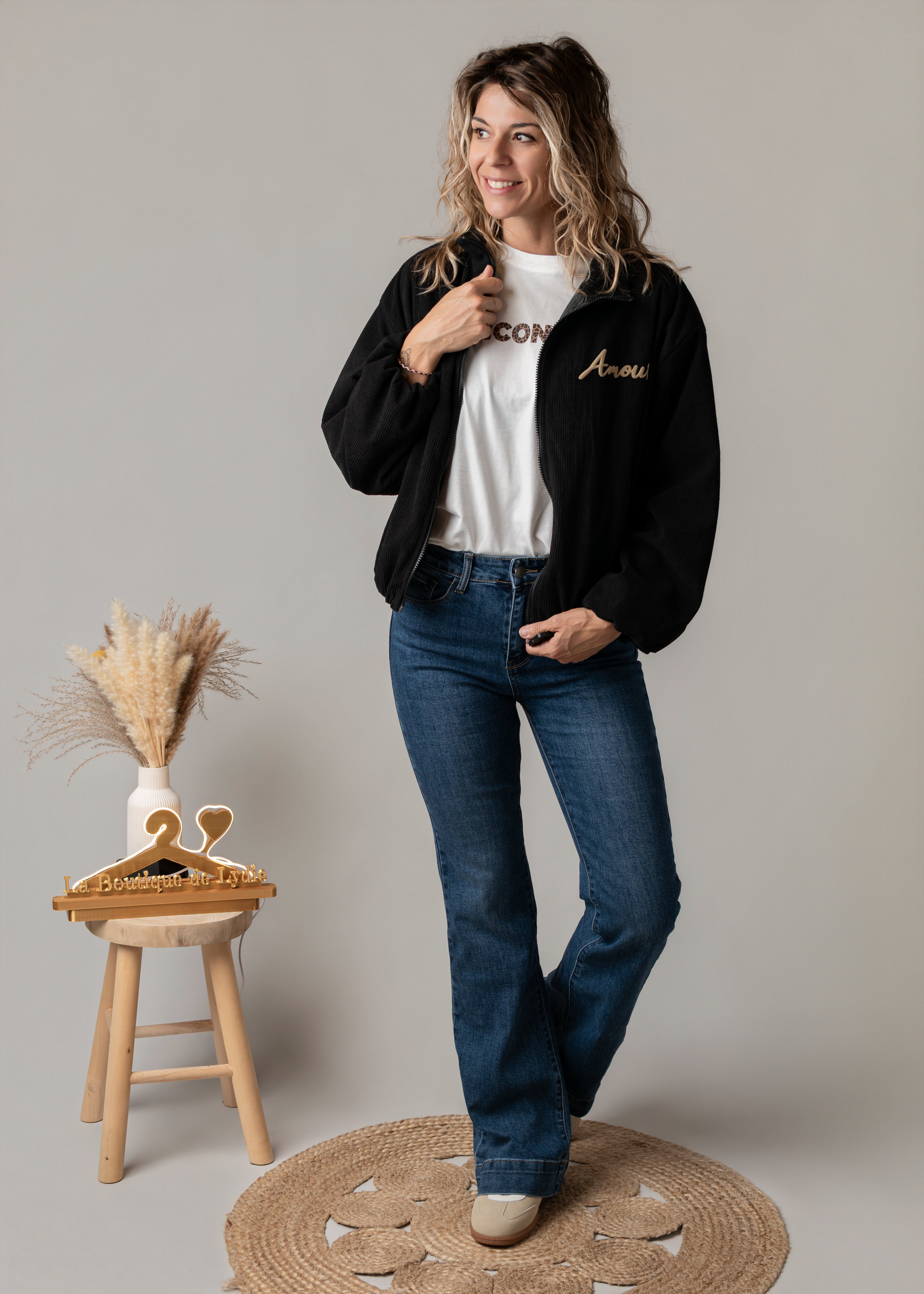 Bombers velours côtelé noir