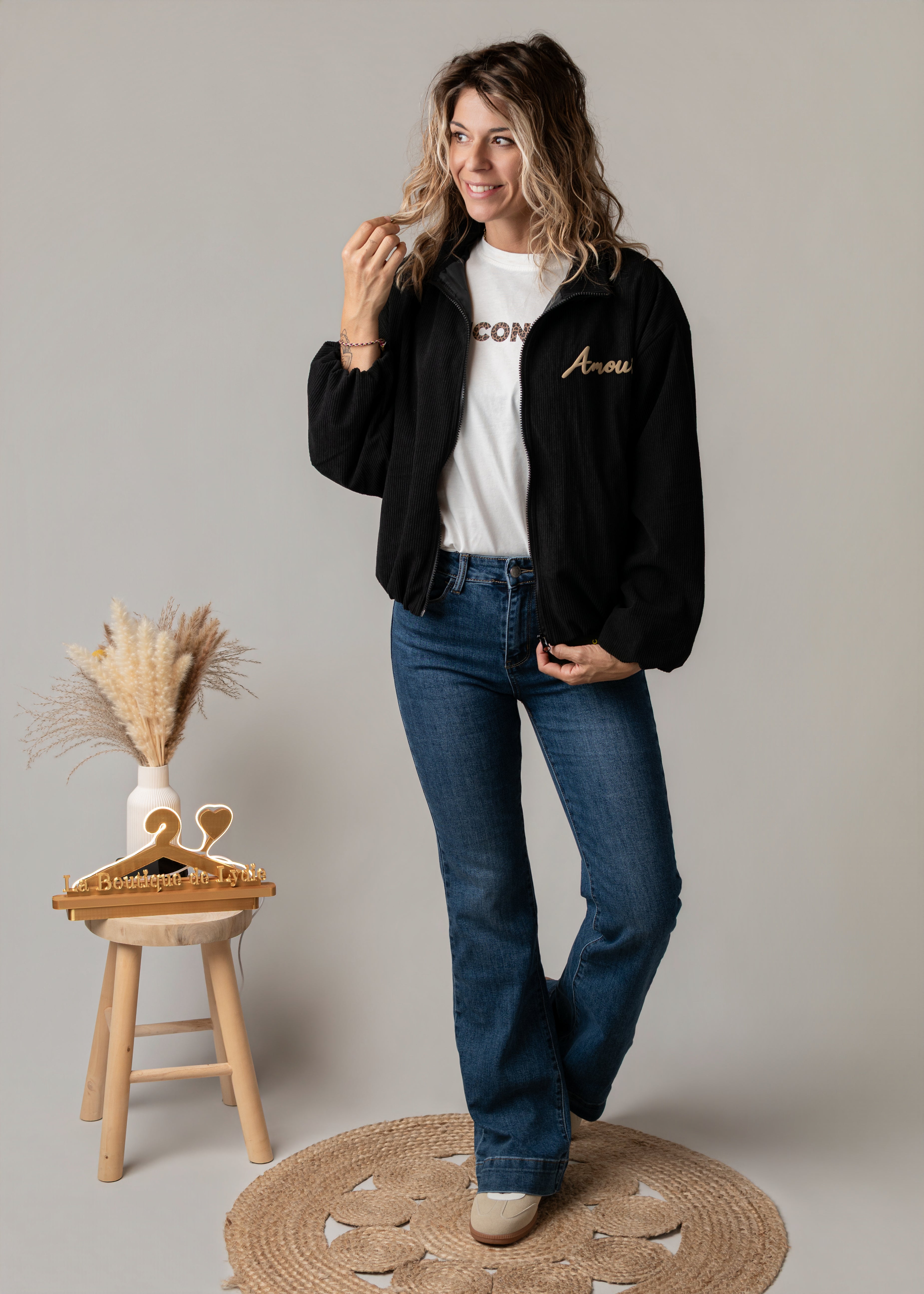 Bombers velours côtelé noir