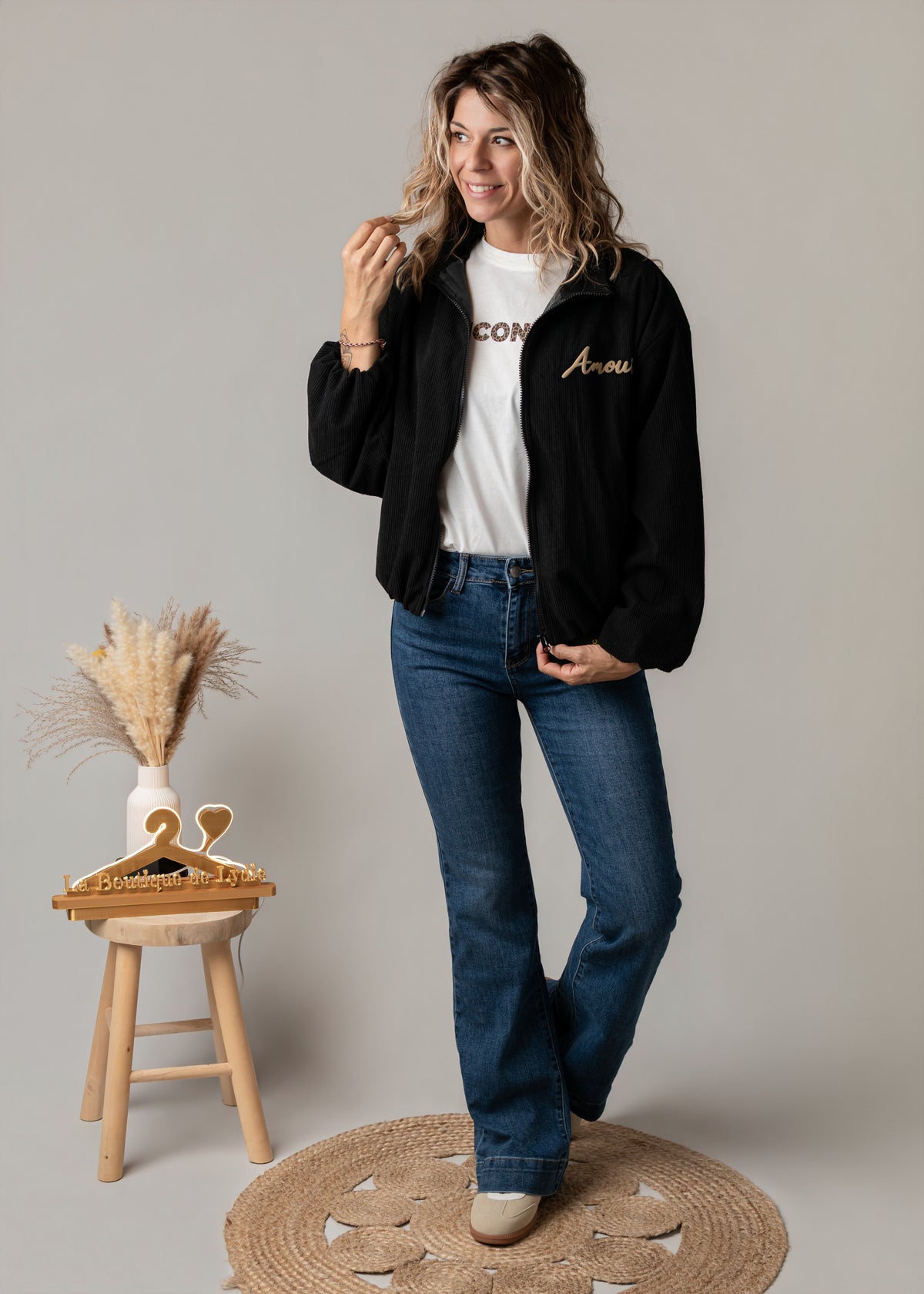 Bombers velours côtelé noir