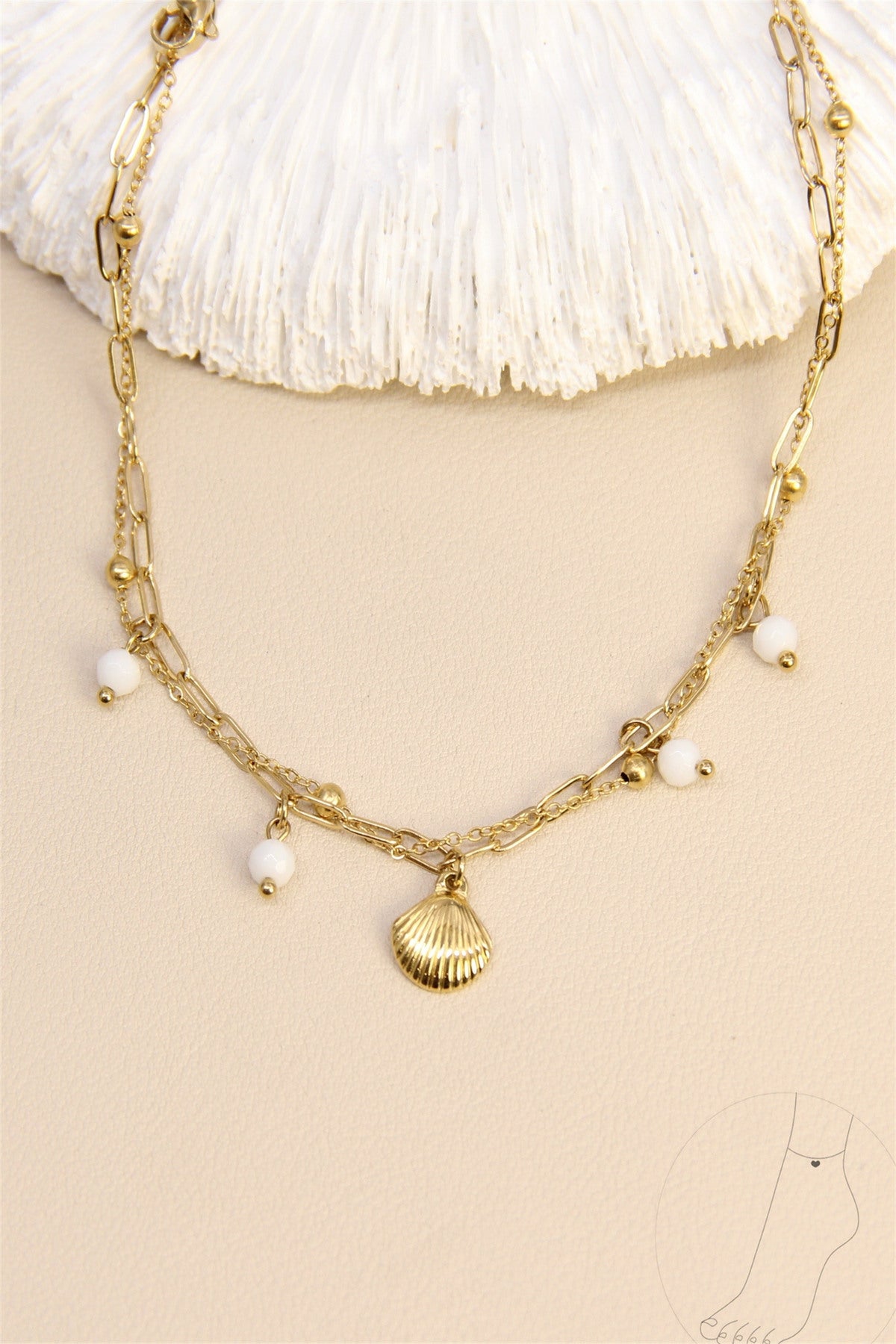 Chaîne de Cheville Coquillage & Perle