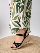 Sandales Compensées  Espadrille Noire