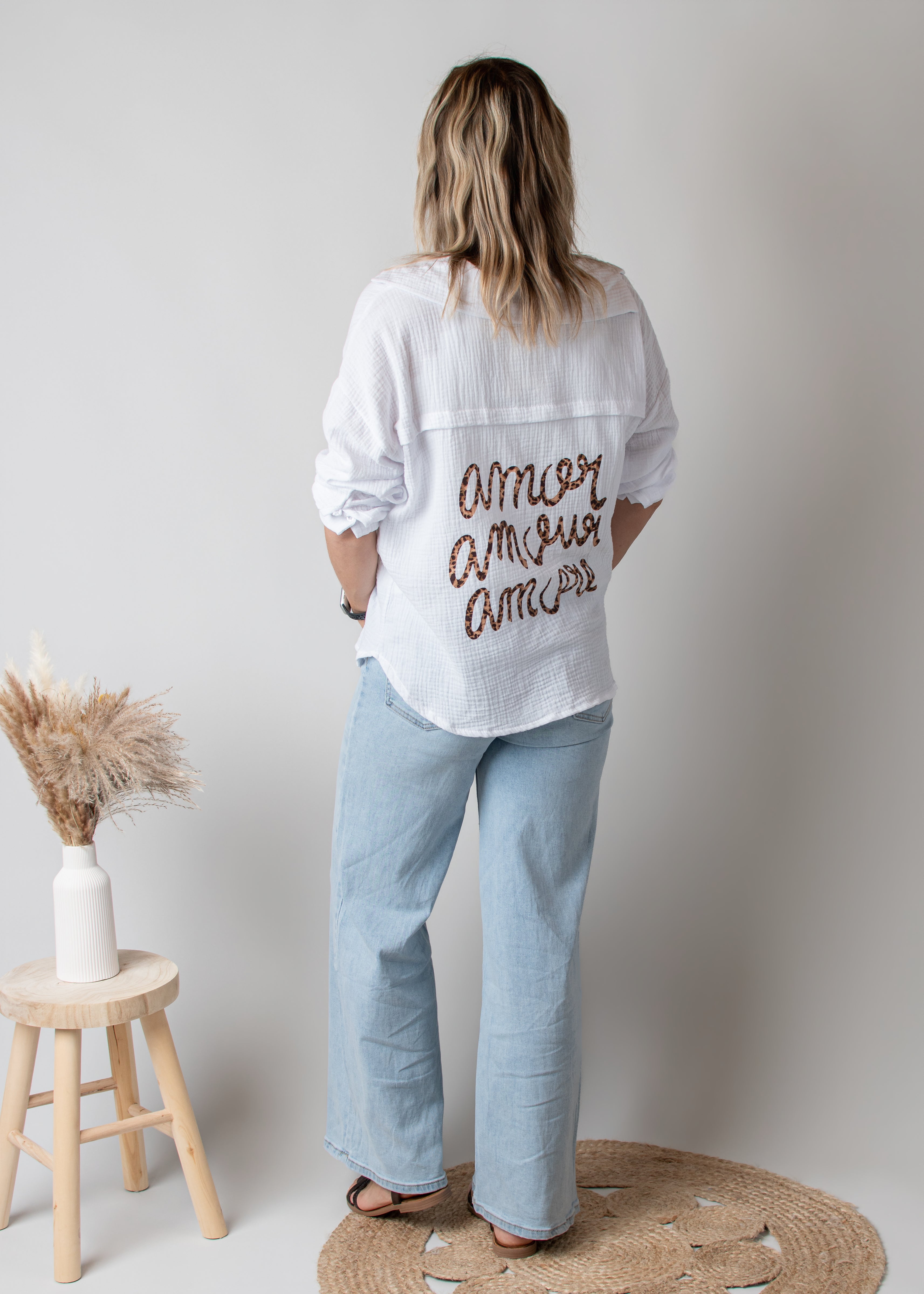 Chemise en Gaze de Coton Blanche