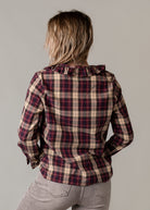 Chemise à carreaux bordeaux femme la Boutique de Lydie