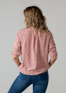 Blouse à carreaux et cœurs rouge
