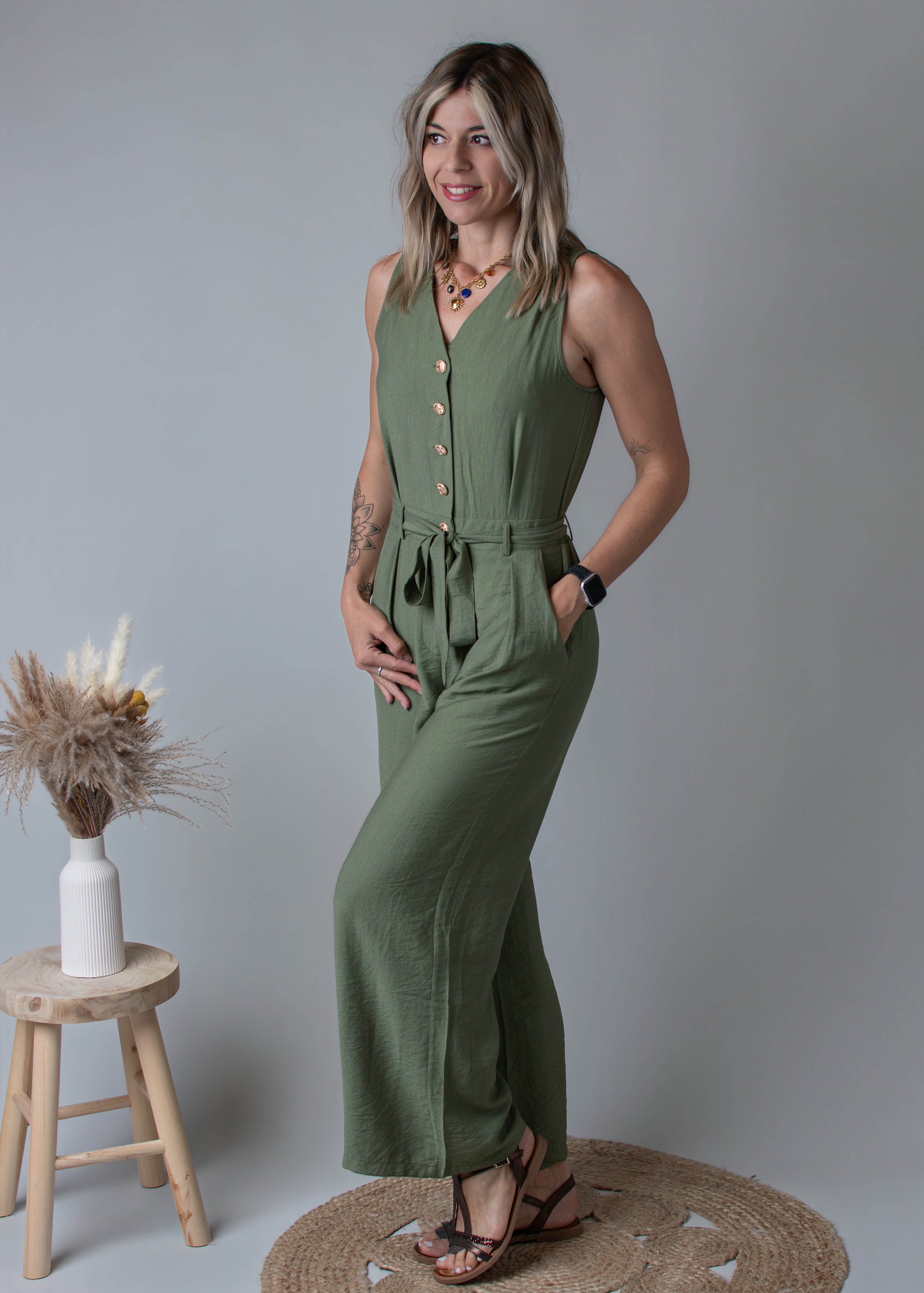 Combinaison Femme, pantalon kaki