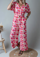Combinaison Pantalon Fleurie rose
