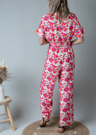 Combinaison Pantalon Fleurie rose